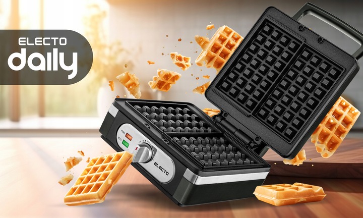 GOFROWNICA ELECTO 2200W Z REGULACJĄ TEMPERATURY 2 DUŻE CHRUPIĄCE GOFRY