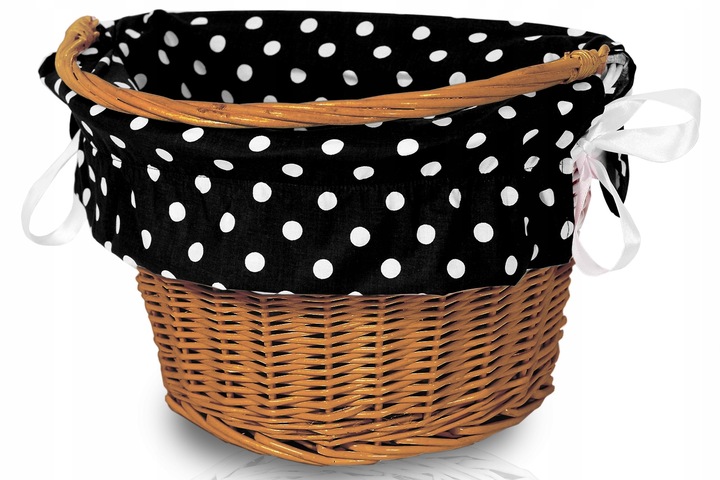 KOSZYK WIKLINOWY ROWEROWY NA ZAKUPY ROWER KIEROWNICE POJEMNY Z WKŁADEM
