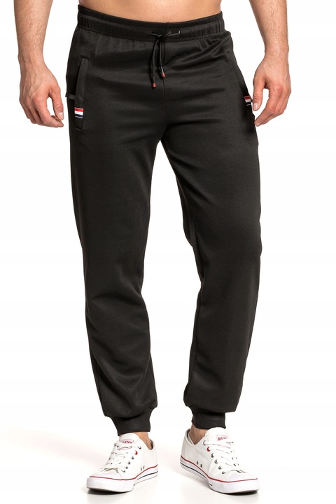 SPODNIE DRESOWE DRESY WIOSENNE ZE ŚCIĄGACZEM NA CODZIEŃ No6 CZARNE - XL