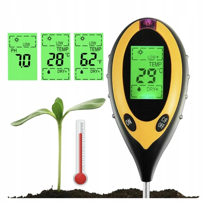 KWASOMIERZ GLEBOWY MIERNIK TESTER PH ZIEMII 4w1