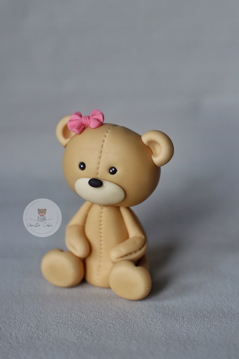 Brązowy Miś Mini - Figurka z masy cukrowej dekoracja na tort