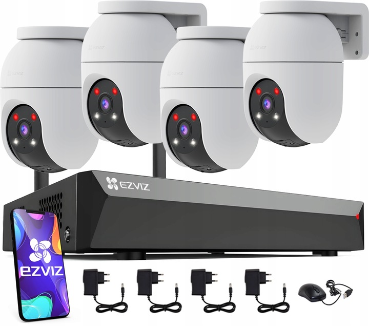 Zestaw do Monitoringu WiFi EZVIZ 4x C8c 2MP 1080p Rejestrator 8 Kanałów