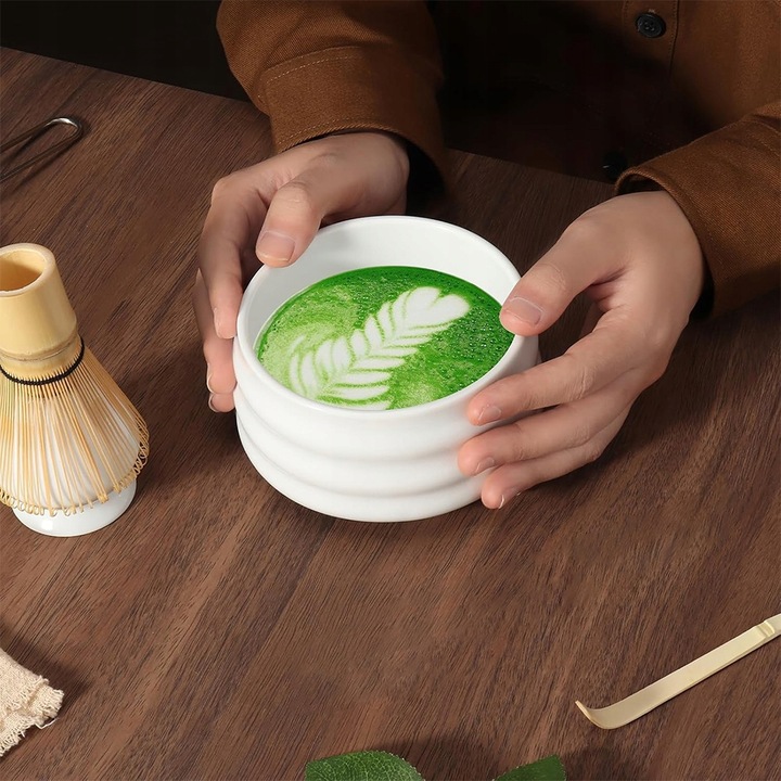 Zestaw Do Herbaty Matcha 5 Elementów Bambusowo-Ceramiczny