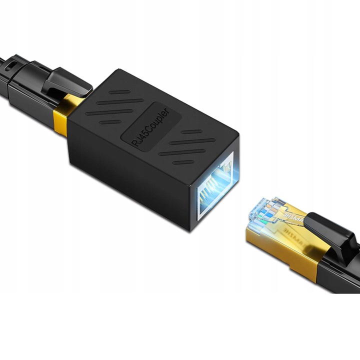 Złączka przedłużka sieciowa złącze RJ45-RJ45 lan KAT.5/6/7 1000Mb/s 8szt
