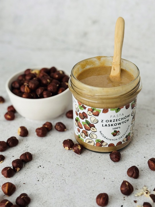 Pasta z orzechów laskowych 300 g - 100% orzechów, Bez Dodatków,