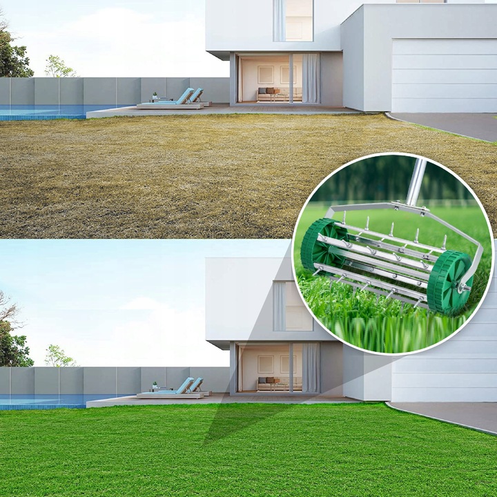 AERATOR do trawnika WERTYKULATOR RĘCZNY OBROTOWY WALCOWY TRAWY MURAWY