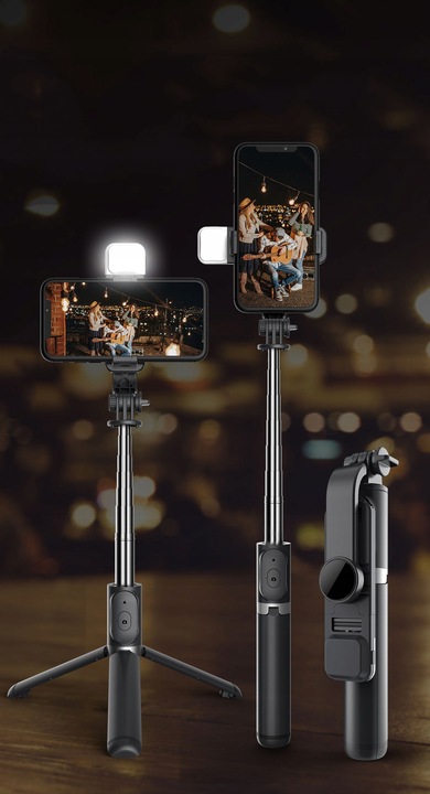 STATYW DO TELEFONU SELFIE STICK TRIPOD UCHWYT 3W1 Kijek + PILOT Bluetooth