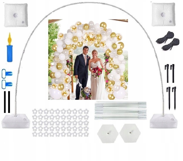 ŁUK WIELKI STELAŻ DO BALONÓW GIRLAND BRAMA WESELE ŚCIANKA EVENT ŚLUB SESJA