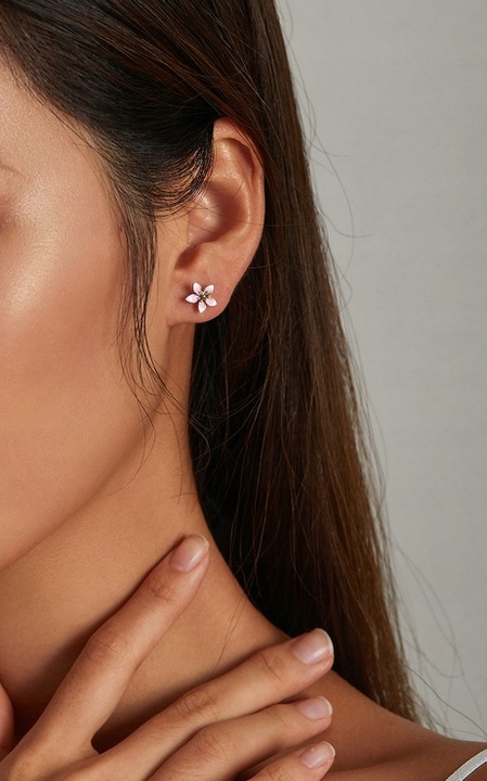 KOLCZYKI SREBRNE WKRĘTKI, KOLCZYKI SREBRO 925, kolczyki sztyfty kwiatki