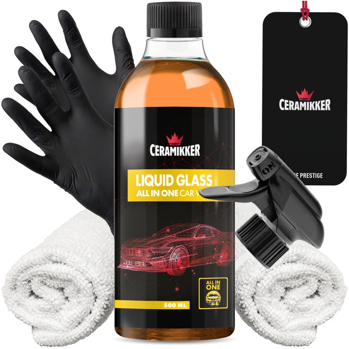 Samochodowy Wosk na Mokro w Płynie do Lakieru Auta PŁYNNE SZKŁO Ceramikker