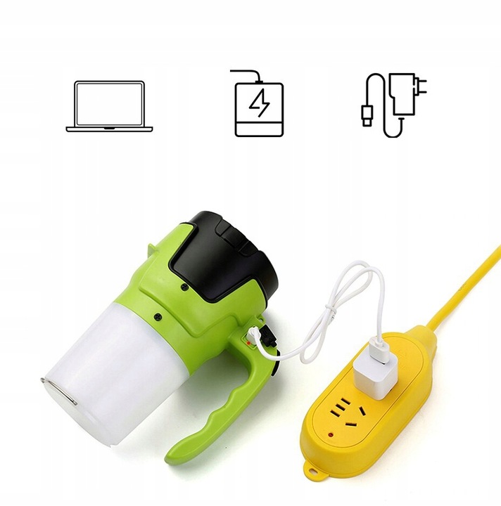 LATARKA AKUMULATOROWA MOCNY SZPERACZ LED USB