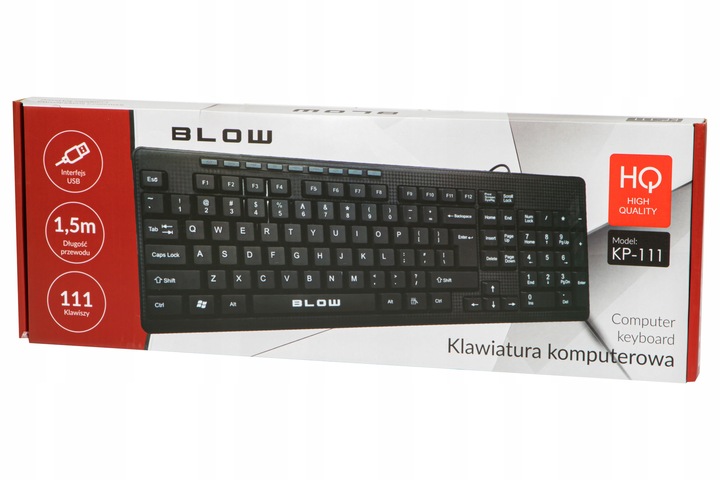 KLAWIATURA MEMBRANOWA PRZEWODOWA CICHA USB QWERTY MULTIMEDIALNA WYTRZYMAŁA