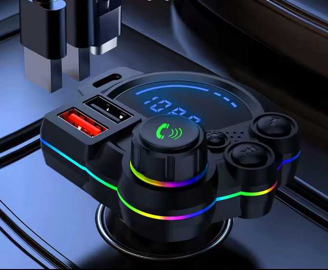 Transmiter Bluetooth Car FM USB QC 3.0 PD ładowarka samochodowa LED adapter