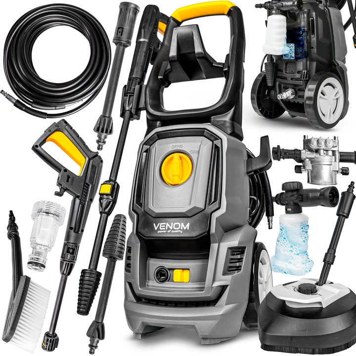 MYJKA CIŚNIENIOWA 2000W 230BAR ALUMINIOWA POMPA SZCZOTKA T-RACER WĄŻ