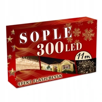SOPLE FLASH 300 LED ZEWNĘTRZNE BIAŁE CIEPŁE CHOINKOWE lampki z Flashem