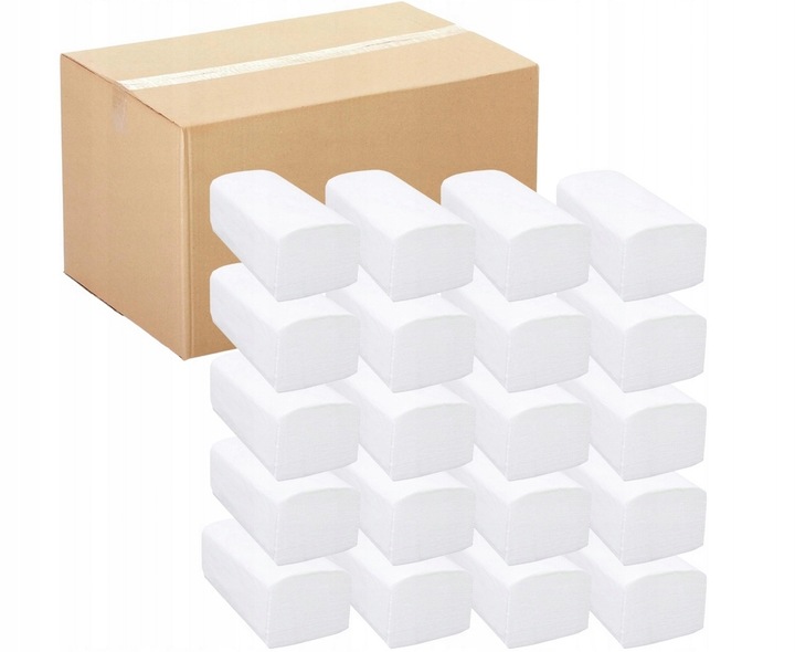 Ręcznik Papierowy GRUBY ZZ BIAŁA MAKULATURA 21x23 4000 LISTKÓW 20 x 200 H21