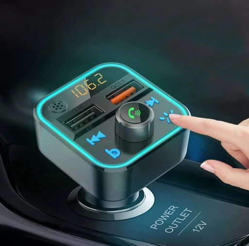 TRANSMITER ODTWARZACZ FM BLUETOOTH Z MIKROFONEM SZYBKA ŁADOWARKA QC USB