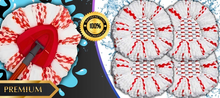 4x WKŁAD NAKŁADKA DO MOPA OBROTOWEGO VILEDA TURBO NOWY MODEL MOPOWANIE 3W1