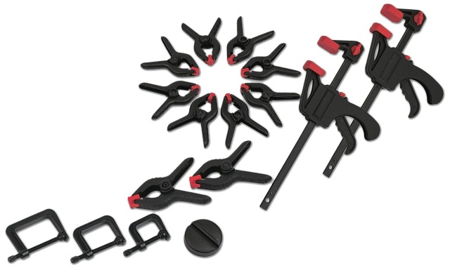 MANNESMANN ZESTAW 16 ŚCISKÓW STOLARSKICH ZACISKI