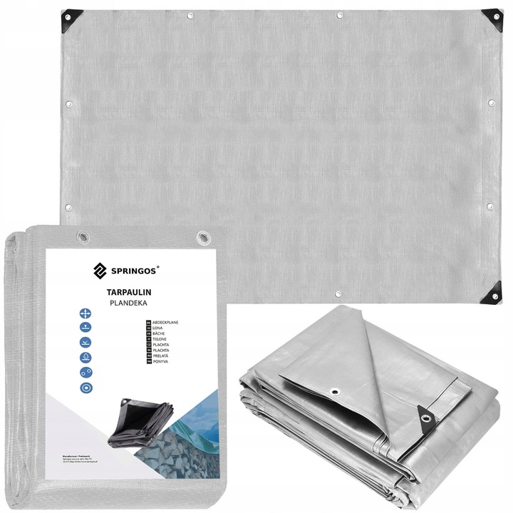 PLANDEKA PLANDEKI 3x5m SZARA WZMACNIANA 260G MOCNE OKRYCIE PŁACHTA