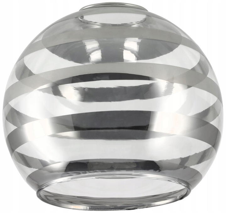 Klosz SZKLANY do lamp na E27 Kula paski chrom