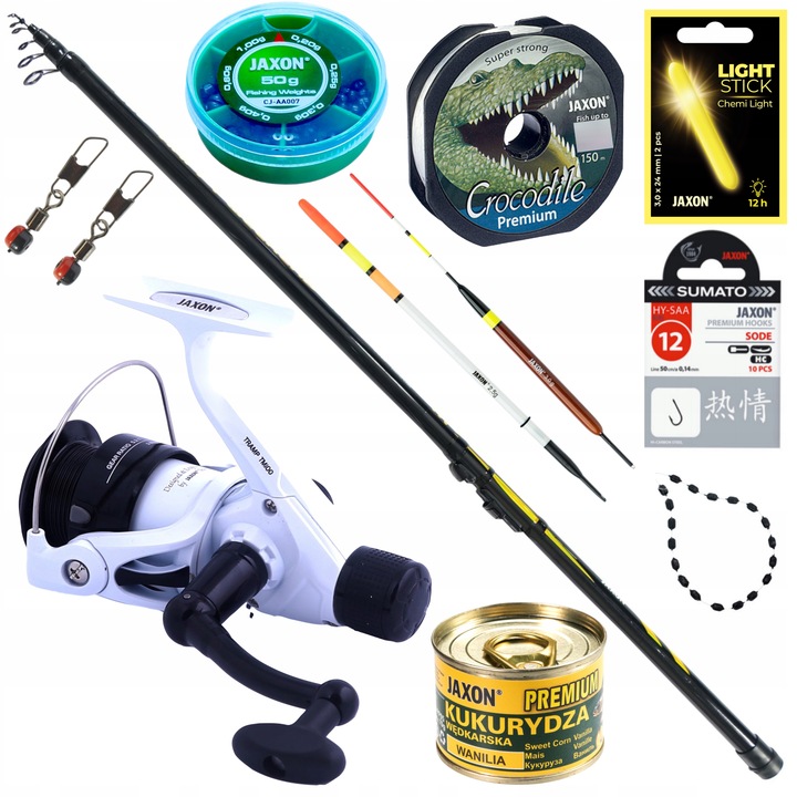 Zestaw spławikowy BOLONKA wędka kołowrotek akcesoria na spławik JAXON
