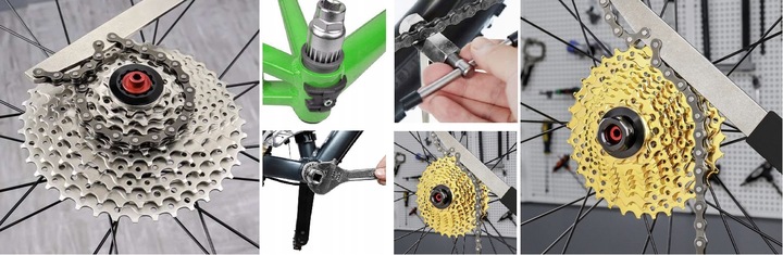 ZESTAW NARZĘDZI ROWEROWYCH KLUCZE KORBY DO ROWERU SKUWACZ BACIK 7 ELEMENTÓW