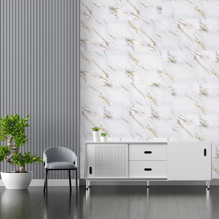 x10 PANELE ŚCIENNE SAMOPRZYLEPNE MARMUR PCV LAMINAT POŁYSK 3D Płytki 30x60