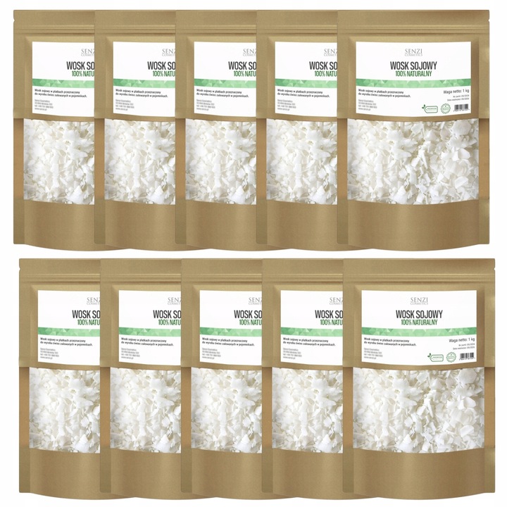 WOSK SOJOWY DO ŚWIEC 100% Naturalny Świece Sojowe NAJLEPSZY PREMIUM 10