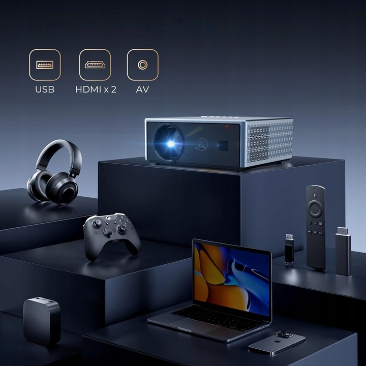 PROJEKTOR RZUTNIK 30000LM WIFI ANDROID SMART TV FULL HD 4K AUTOFOCUS