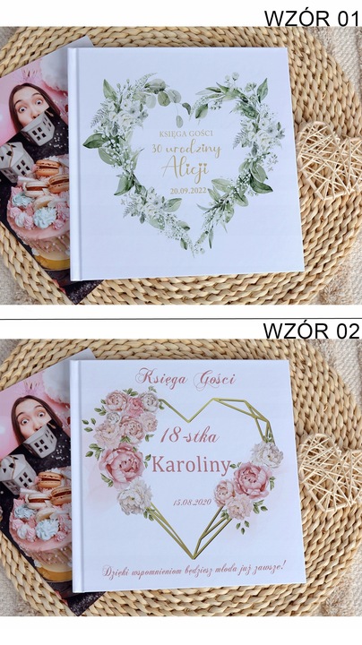 Księga gości karty białe na urodziny rocznice nietypowe okazje