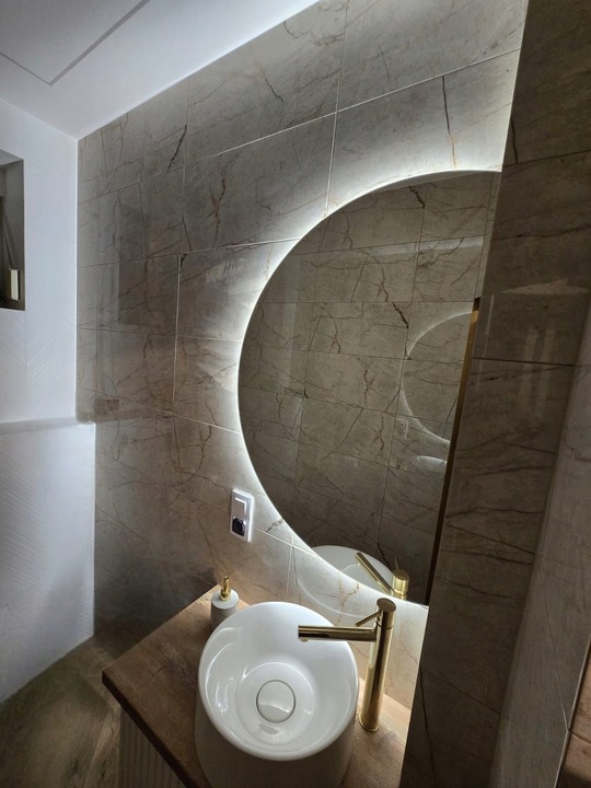 LUSTRO LED COB okrągłe 80 cm PODŚWIETLANE łazienkowe, uniwersalne IP67