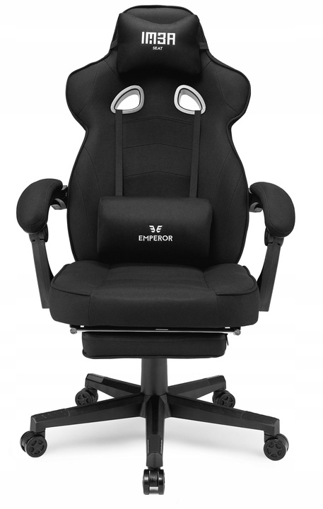 Fotel gamingowy biurowy krzesło gracza Emperor czarnyTkanina