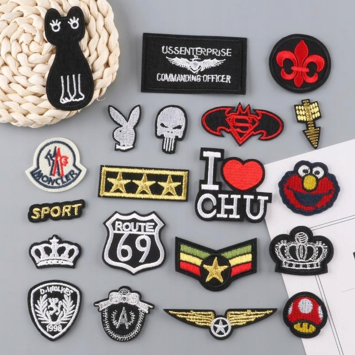 APLIKACJA TERMO naprasowanki naszywki aplikacje ZESTAW 20 naszywek