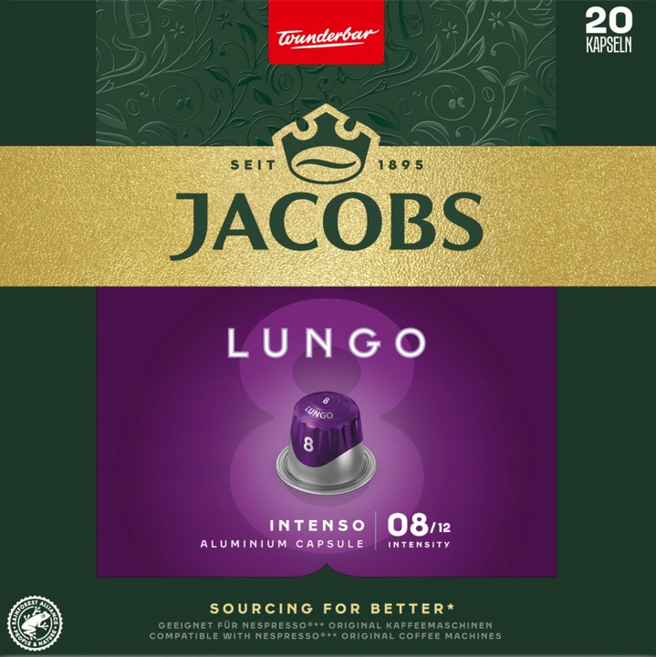 KAWA NESPRESSO JACOBS LUNGO INTENSO 100 kapsułek