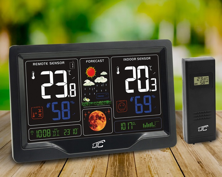 DOKŁADNA STACJA POGODOWA BEZPRZEWODOWY TERMOMETR WILGOTNOŚĆ PROGNOZA
