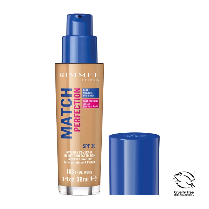 Rimmel London Match Perfection SPF20 30 ml dla kobiet Podkład 103 True Ivor