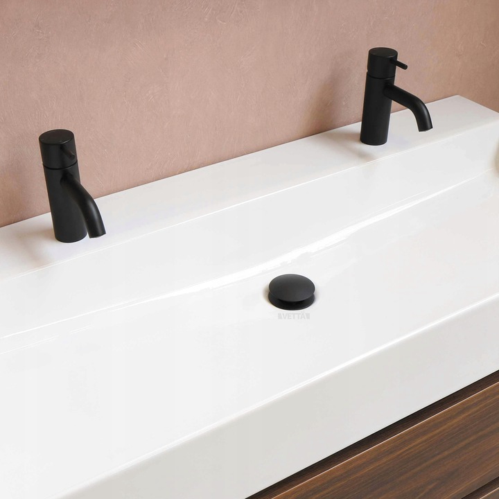 Korek umywalkowy automatyczny bez przelewu klik klak czarny mat mosiężny