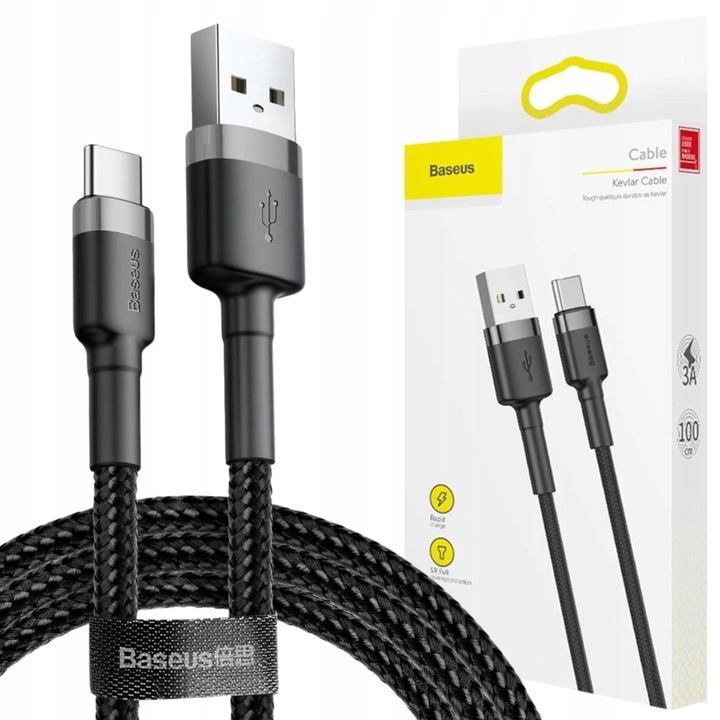 BASEUS Szybki Kabel USB-A - USB-C 1m do Telefonu Quick Charge 3A typ C