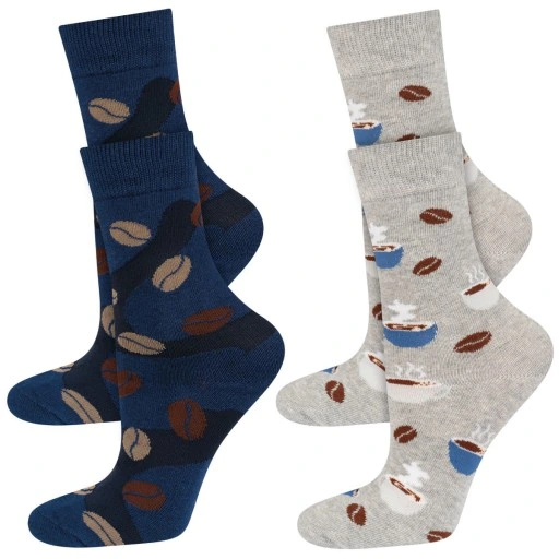 KAWA W PUSZCE SOXO WESOŁE SKARPETKI DAMSKIE ŚMIESZNY PREZENT URODZINOWY