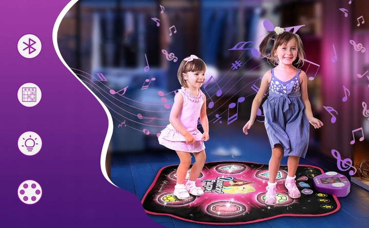 MATA DO TAŃCZENIA MUZYCZNA DLA DZIECI INTERAKTYWNA LED BLUETOOTH 27× POZIOM