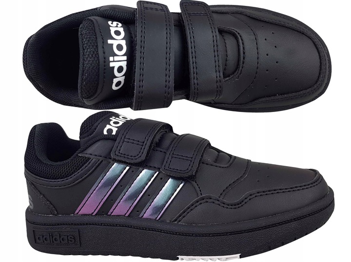 ADIDAS HOOPS 3.0 CF C H03861 BUTY TRAMPKI DZIECIĘCE CZARNE NA RZEPY