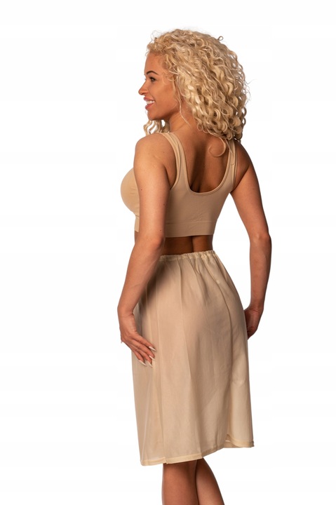 PÓŁHALKA HALKA POD SUKIENKĘ BIELIZNA DAMSKA BEŻOWA SPÓDNICĘ GŁADKA XL