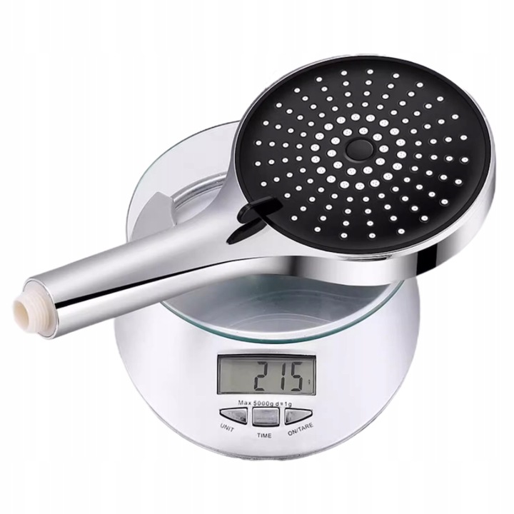 Słuchawka prysznicowa natryskowa 5 funkcji ekologiczna ANTI-CALC chrom duża