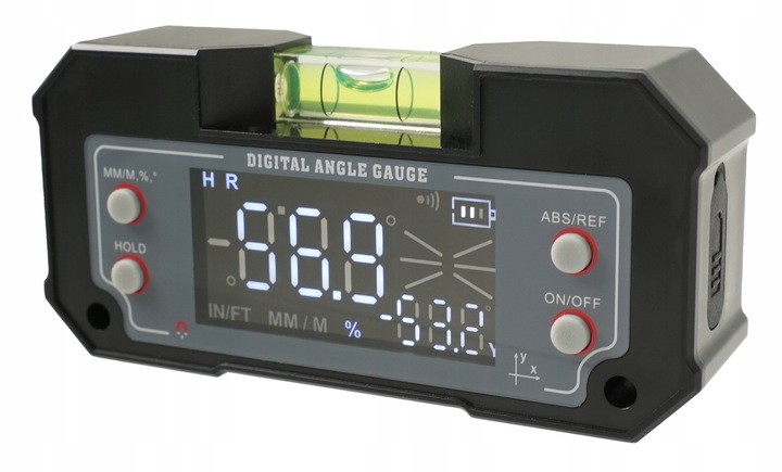 POZIOMNICA ELEKTRONICZNA CYFROWA 4x90° MAGNETYCZNA Z KĄTOMIERZEM