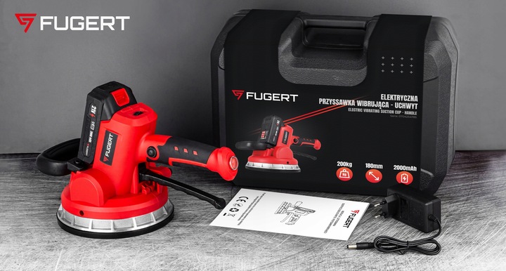 WIBRUJĄCA PRZYSSAWKA DO PŁYTEK POZIOMOWANIA WIBRACYJNA MAX 200KG 2x