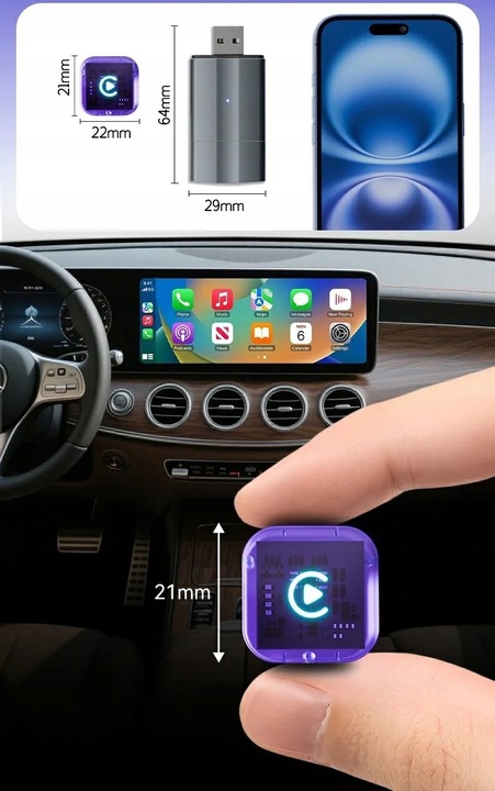 Adapter moduł CarPlay i Android Auto bezprzewodowy WiFi Bluetooth