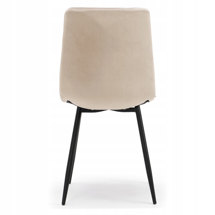 KRZESŁO TAPICEROWANE PIKOWANE WELUROWE DO SALONU JADALNI BEŻOWE PARMA