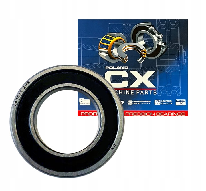 ŁOŻYSKO KULKOWE 203511 PROSTE JEDNORZĘDOWE 20x35x11 DO TACZKI