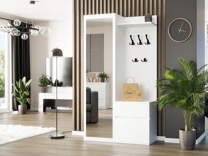 Garderoba szafa lustro wieszak szafka na buty biała V-5 Producent
